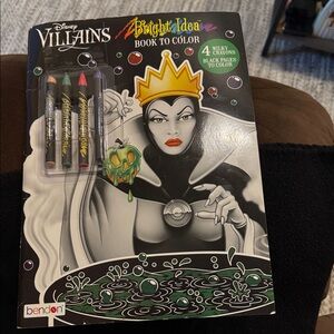 Disney Villains Coloring Book with Crayons - Black and Green